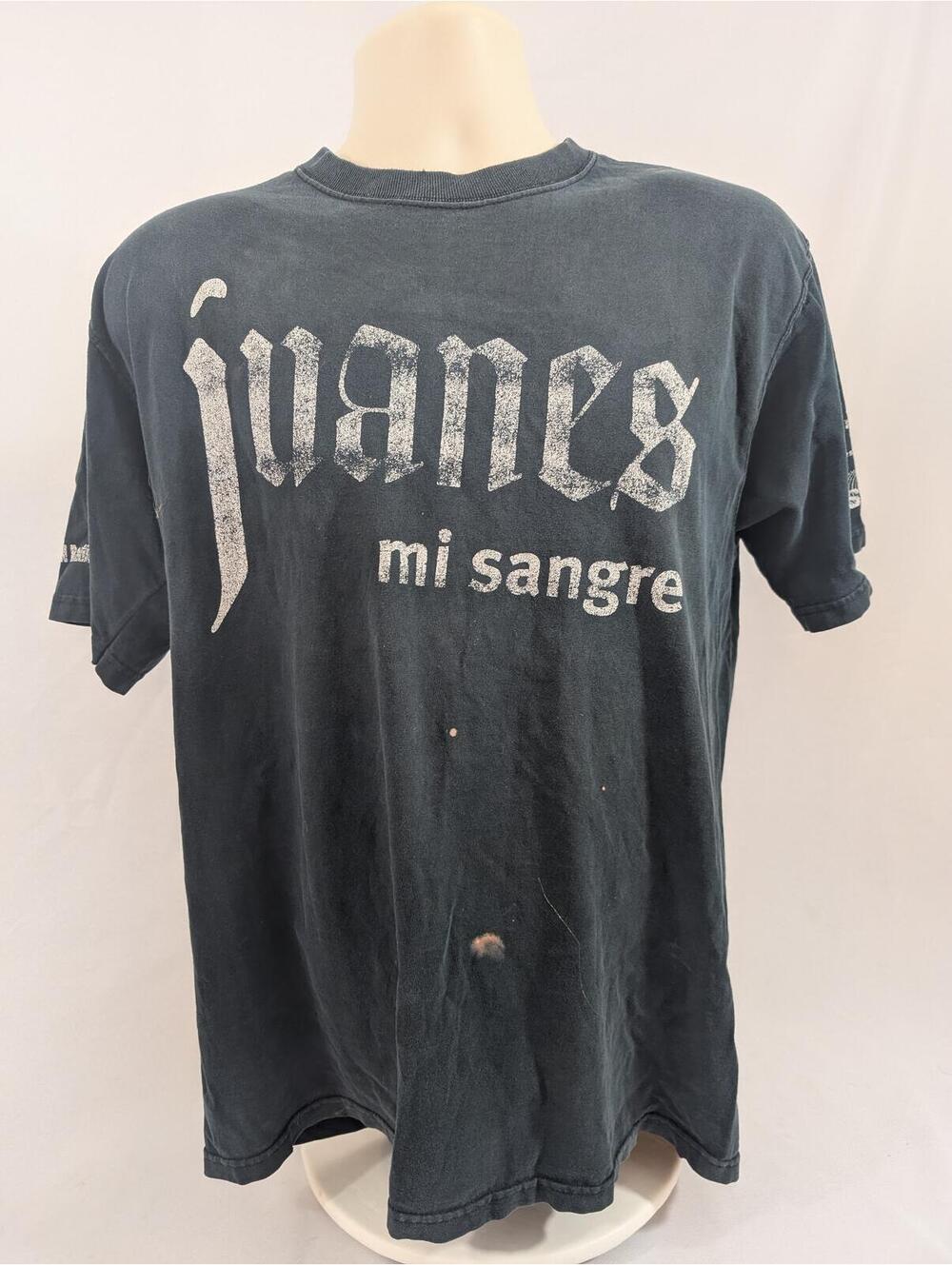 Vintage Juanes Mi Sangre TShirt Mens L Black Univision Radio Universal Music